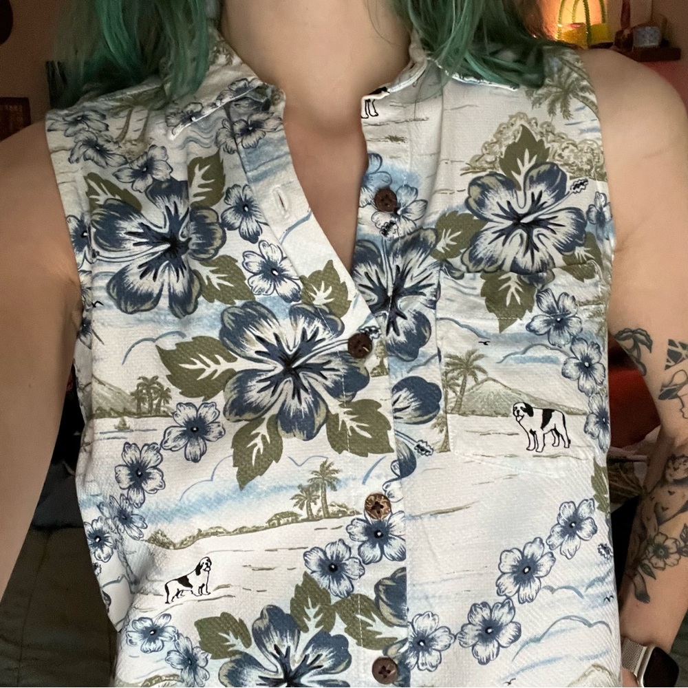 Vintage Big Dogs_Collared Button-Down Shirt